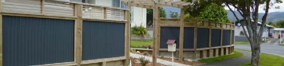 New fence with retaining wall